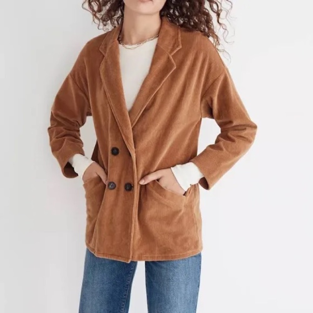 Madewell Redford curdoroy double breasted blazed